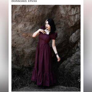 Lively Ghosts Bordeaux Dress in Burgundy Short Sleeves Size 2X Washed But Unworn